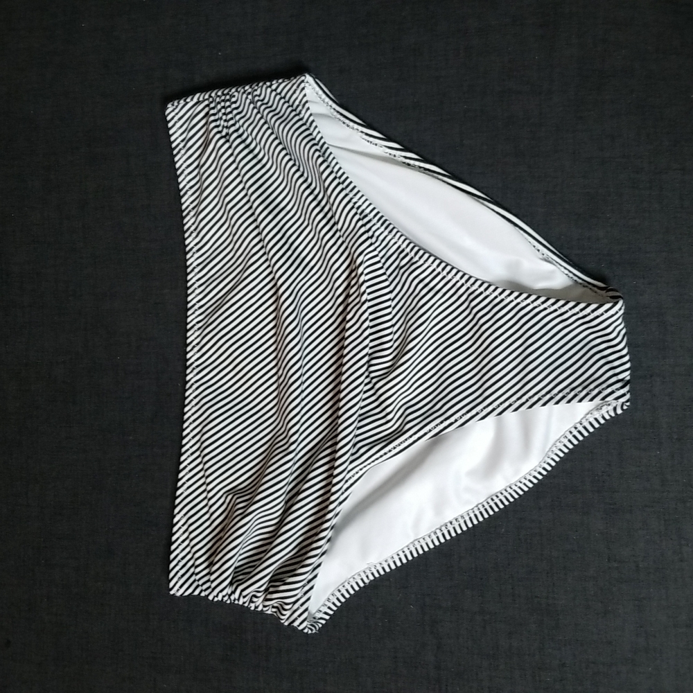 2/$25 or 3/$30 Cupshe Black Stripe High Waisted Falbala Bikini Bottom SzM